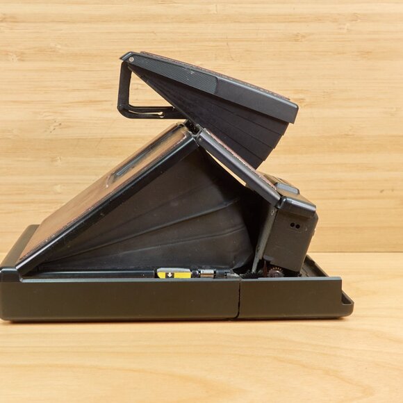 Vintage 70s Polaroid SX-70 Model 2 Land Camera, Black Body with Brown Leather - Picture 8 of 10